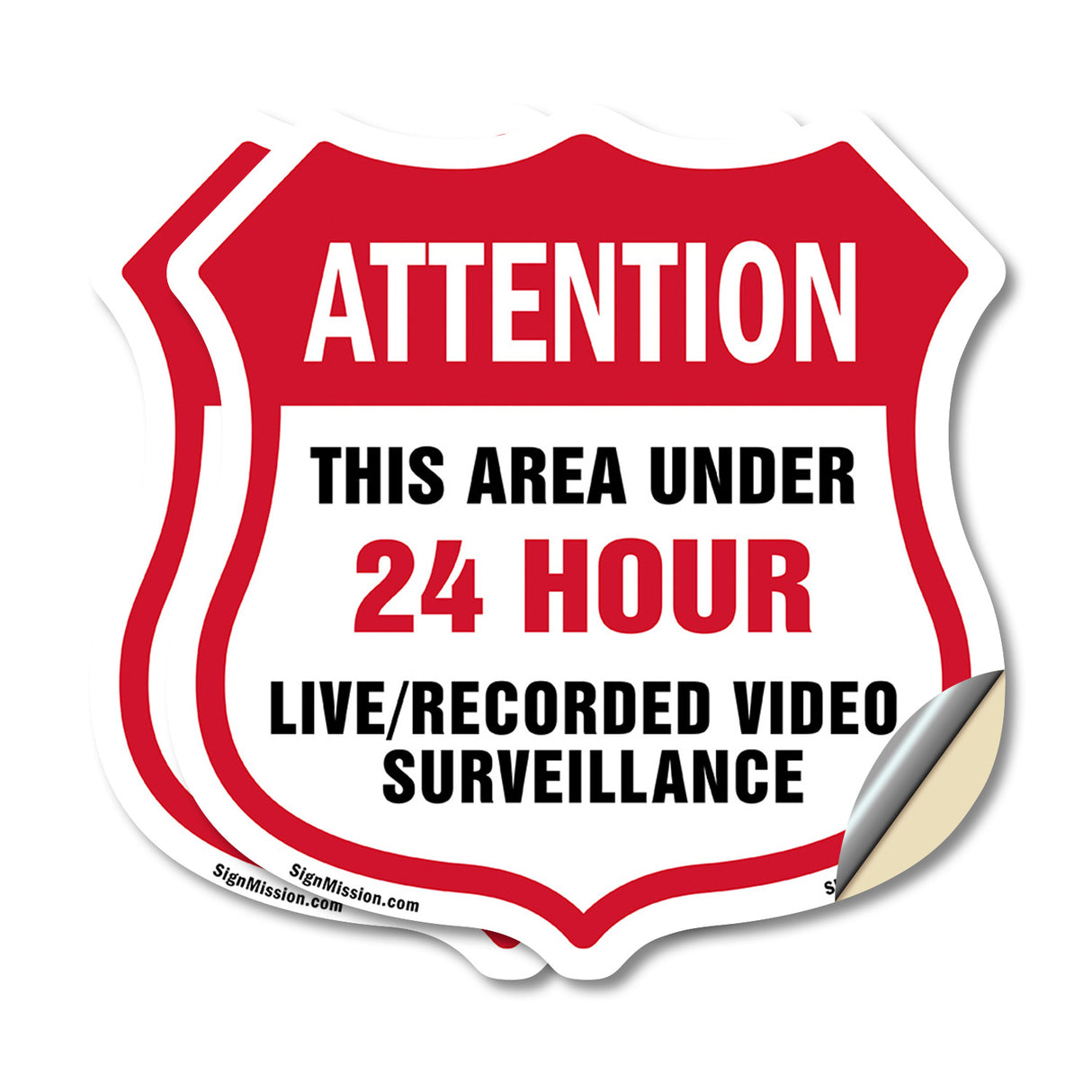 Attention This Area Under 24 Hour Live Recorded Video Surveillance