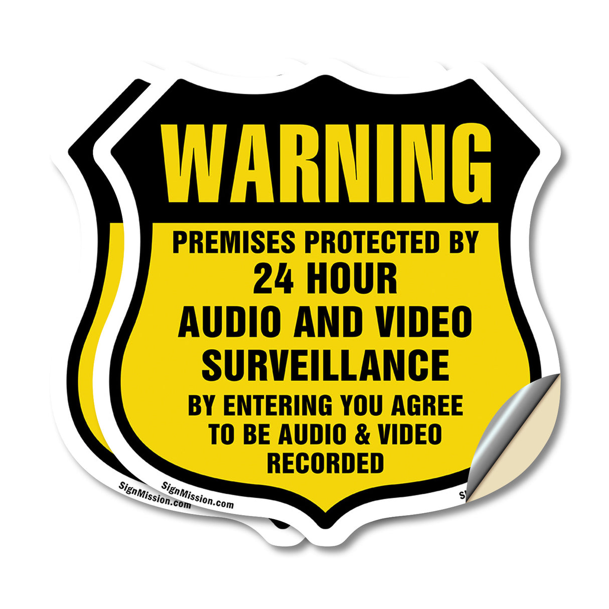 Warning Premises Protected By 24 Hour Audio And Video Surveillance By Entering You Agree To Be Audio & Video Recorded