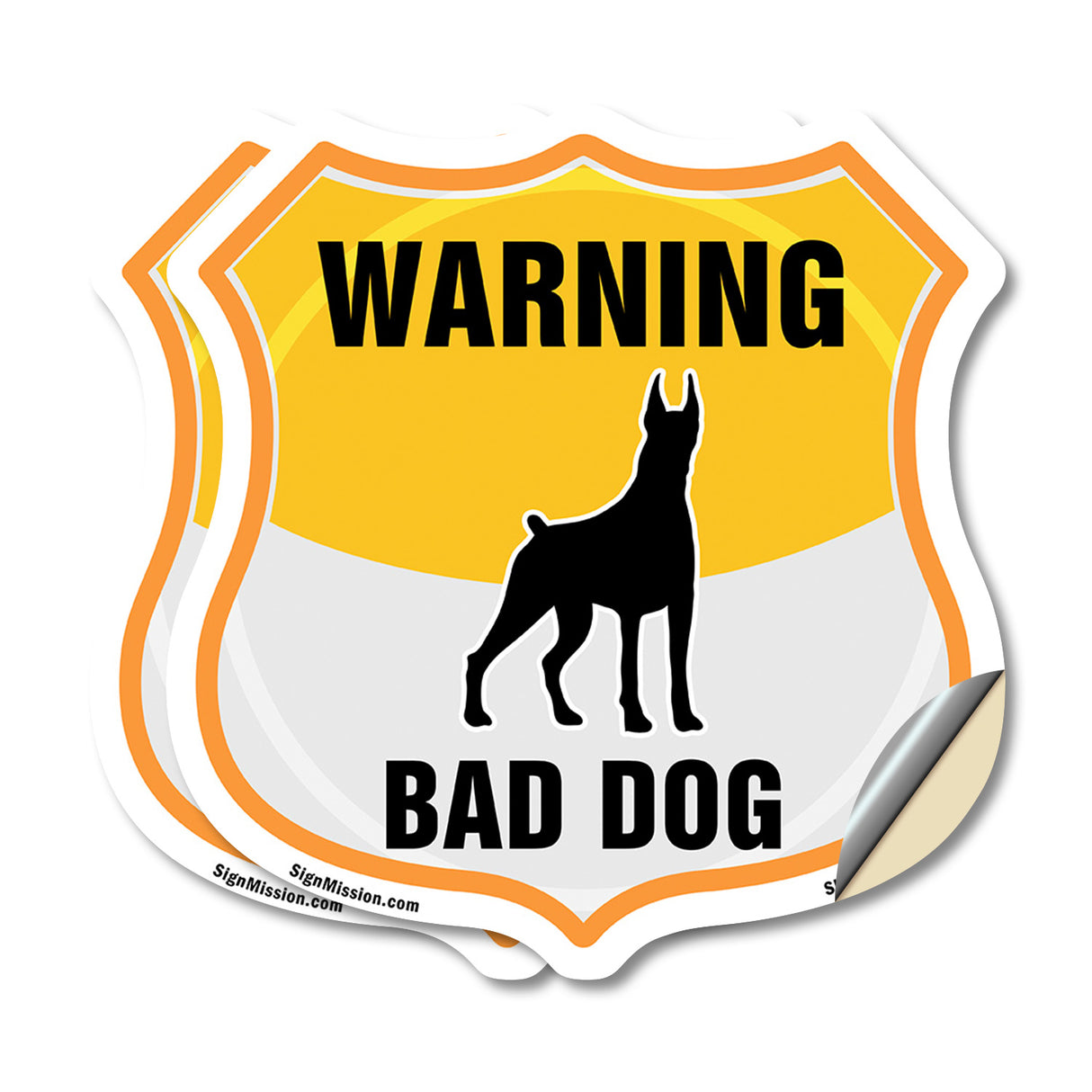 Beware Of Dog Shield Sign Warning Bad Dog
