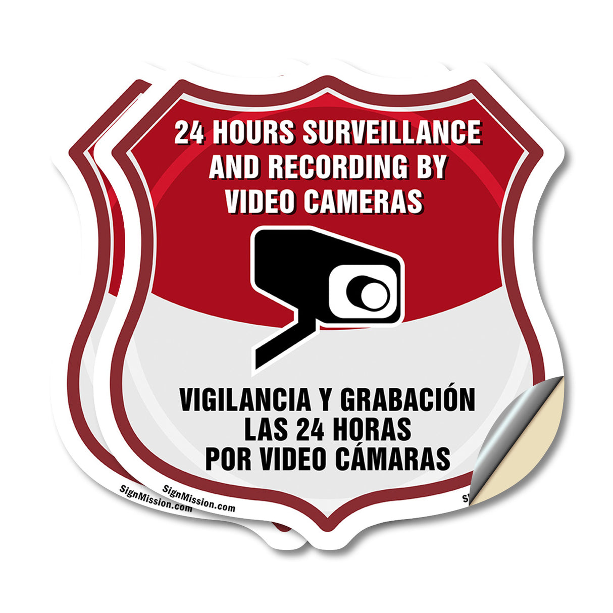 Bilingual 24 Hour Surveillance 24 Hour Surveillance And Recording By Video Cameras Vigilancia Y Grabacion (English / Spanish)
