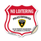 Bilingual No Loitering Police Enforced No Se Permite Vagabundos Se Llamara A La Policia (English / Spanish)