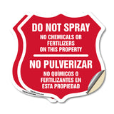 Bilingual No Spray Do Not Spray No Chemicals Or Fertilizers On This Property No Pulverizar (English / Spanish)