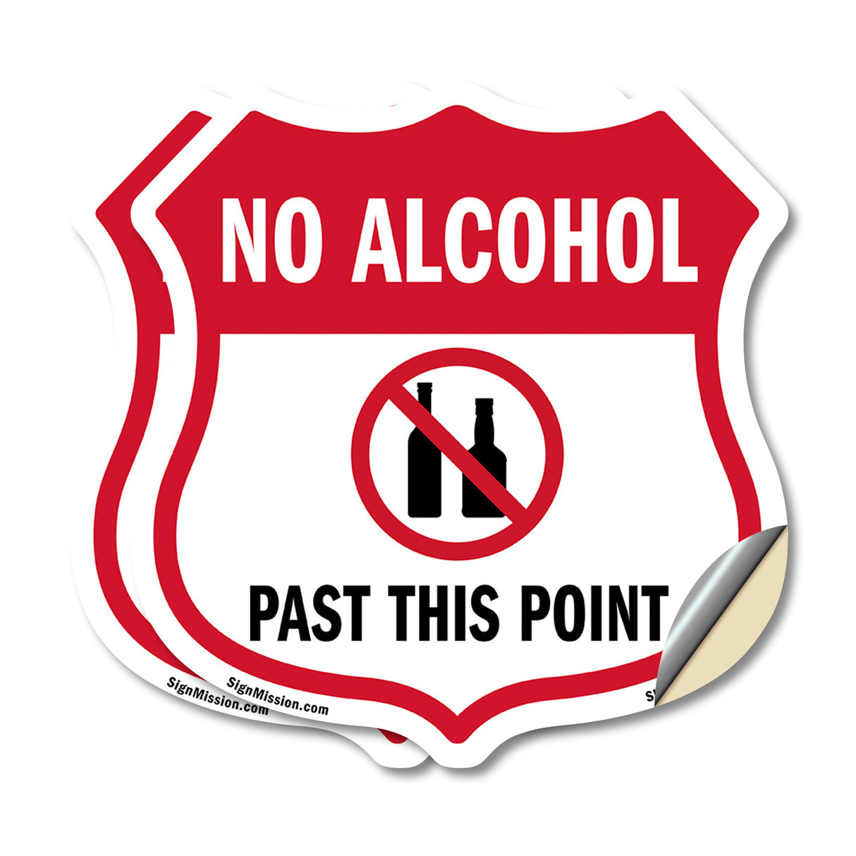No Alcohol Shield Sign No Alcohol Past This Point