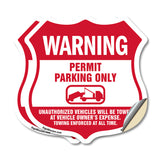 No Parking Without Permit Warning Permit Parking Only Unauthorized Vehicles Will Be Towed At Vehicle Owners Expense