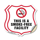 No Smoking Shield Label Set This Is A Smoke Free Facility