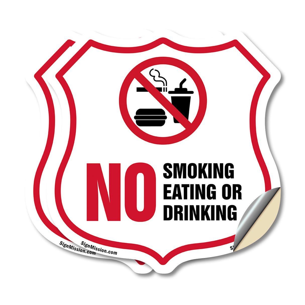 No Smoking Shield Sign No Smoking Eating Or Drinking