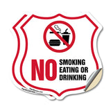 No Smoking Shield Sign No Smoking Eating Or Drinking