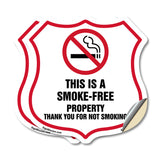 No Smoking Shield Sign This Is A Smoke Free Property Thank You For Not Smoking