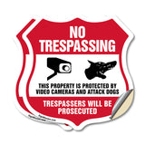 No Trespassing This Property Is Protected By Video Cameras And Attack Dogs Trespassers Will Be Prosecuted