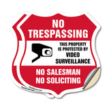 No Trespassing Sign This Property Is Protected By Video Surveillance No Salesman No Soliciting