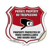 Private Property No Trespassing Property Protected By Video Surveillance And Guard Dogs