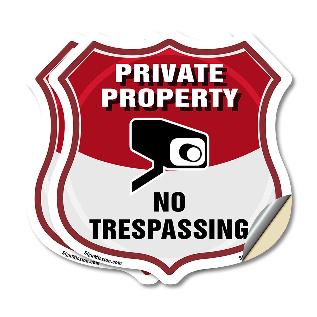 Private Property Shield Sign No Trespassing