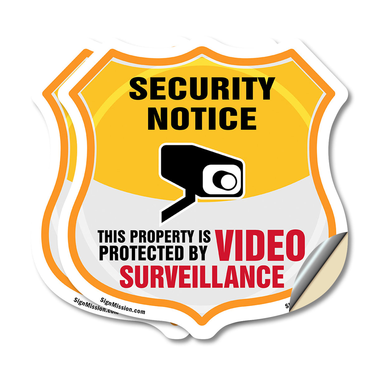 Security Notice Shield Sign This Property Is Protected By Video Surveillance