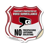 Video Surveillance Property Protected By Video Surveillance. No Trespassing Loitering Soliciting