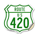 Route Marker Shield Sign Us 420