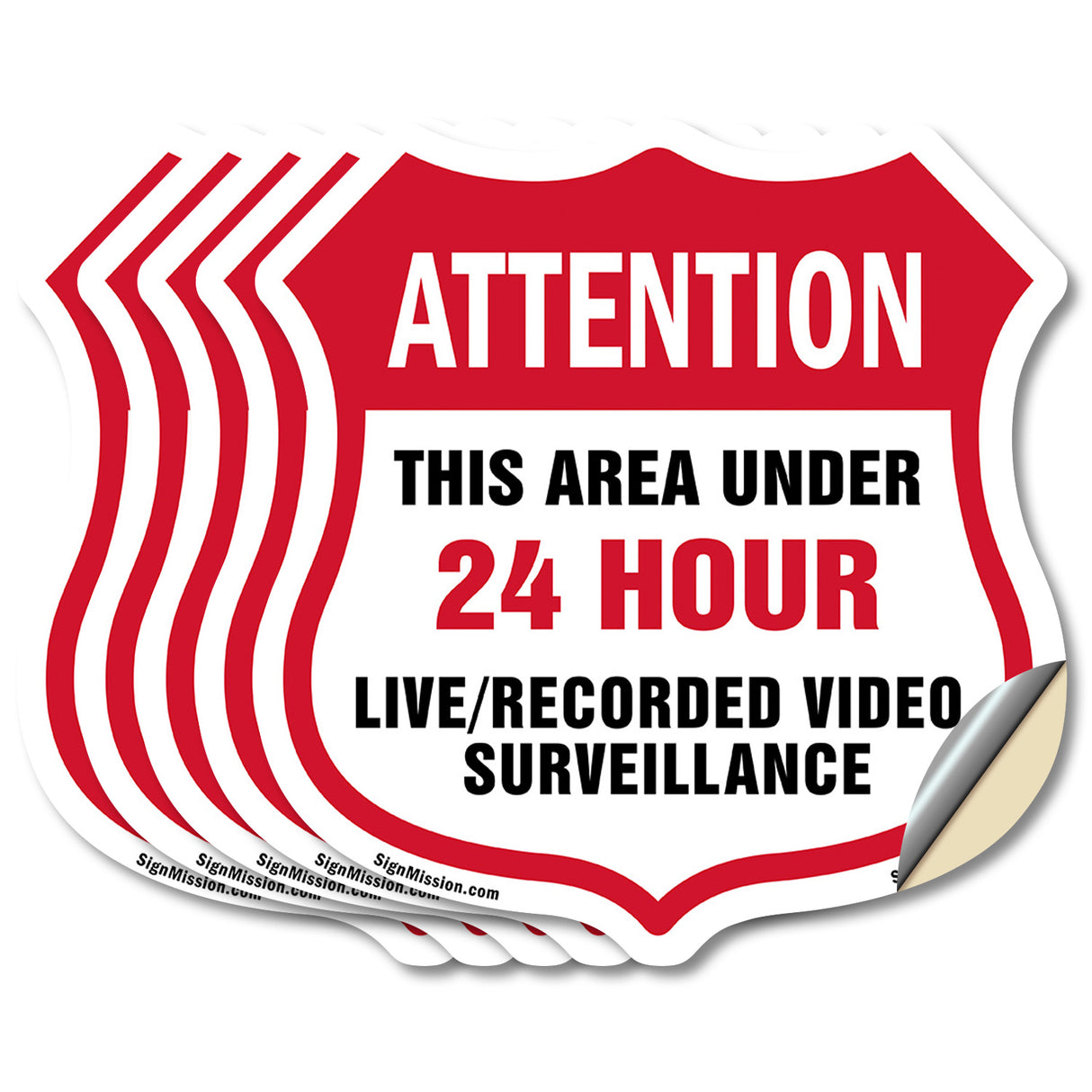 Attention This Area Under 24 Hour Live Recorded Video Surveillance