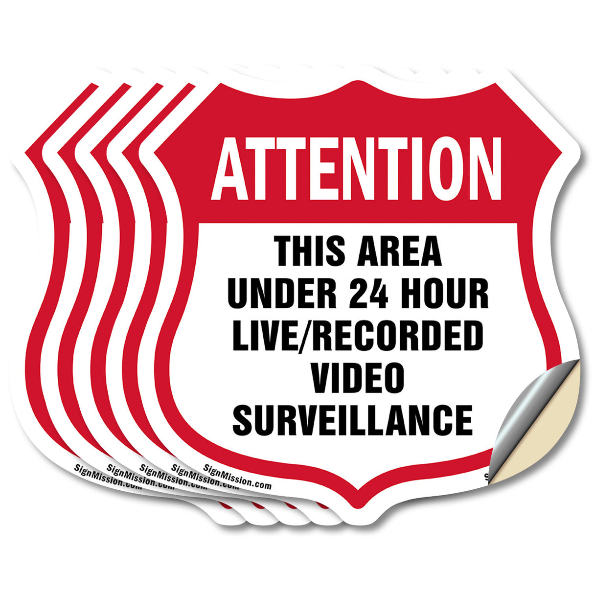 Attention This Area Under 24 Hour Live Recorded Video Surveillance