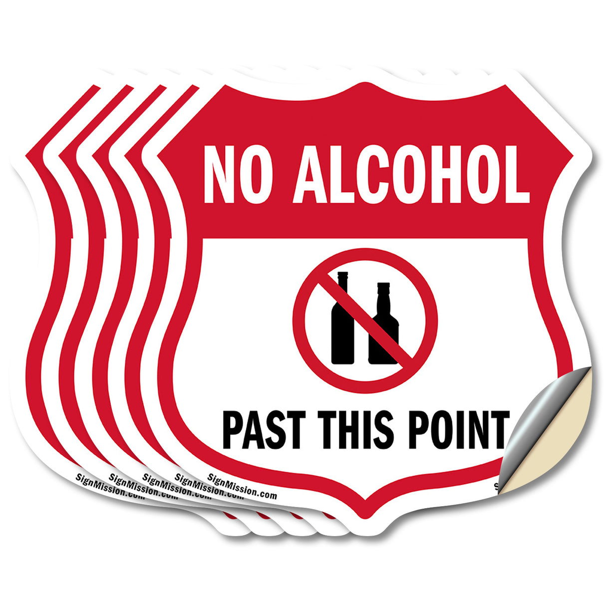 No Alcohol Shield Sign No Alcohol Past This Point