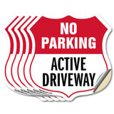 No Parking Shield Sign Active Driveway