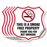 No Smoking Shield Sign This Is A Smoke Free Property Thank You For Not Smoking