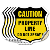No Spray Shield Sign Caution Property Line Do Not Spray