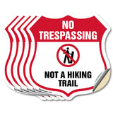 No Trespassing Shield Sign Not A Hiking Trail