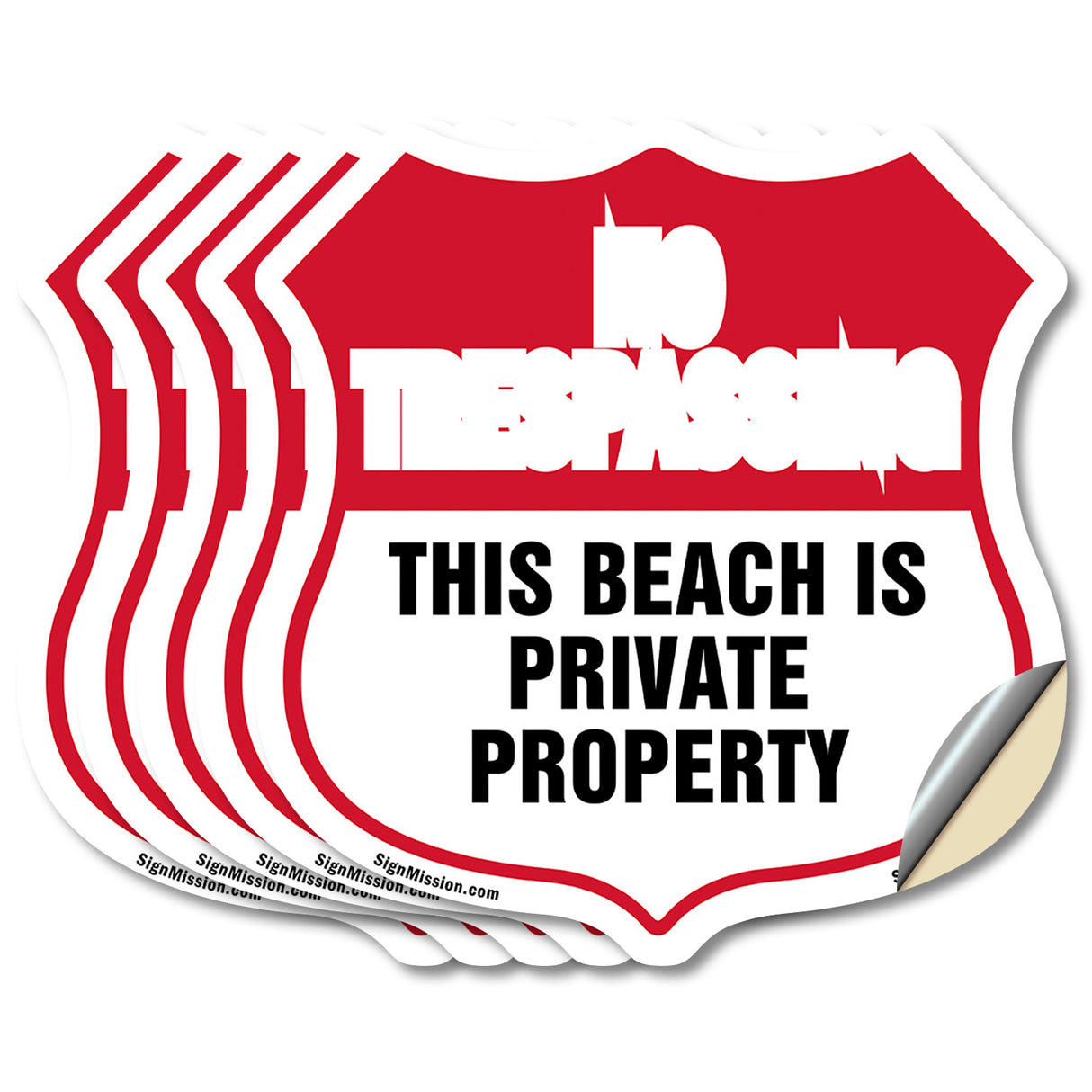 No Trespassing Shield Sign This Beach Is Private Property