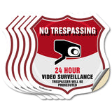 No Trespassing Shield Sign 24 Hour Video Surveillance Trespassers Will Be Prosecuted