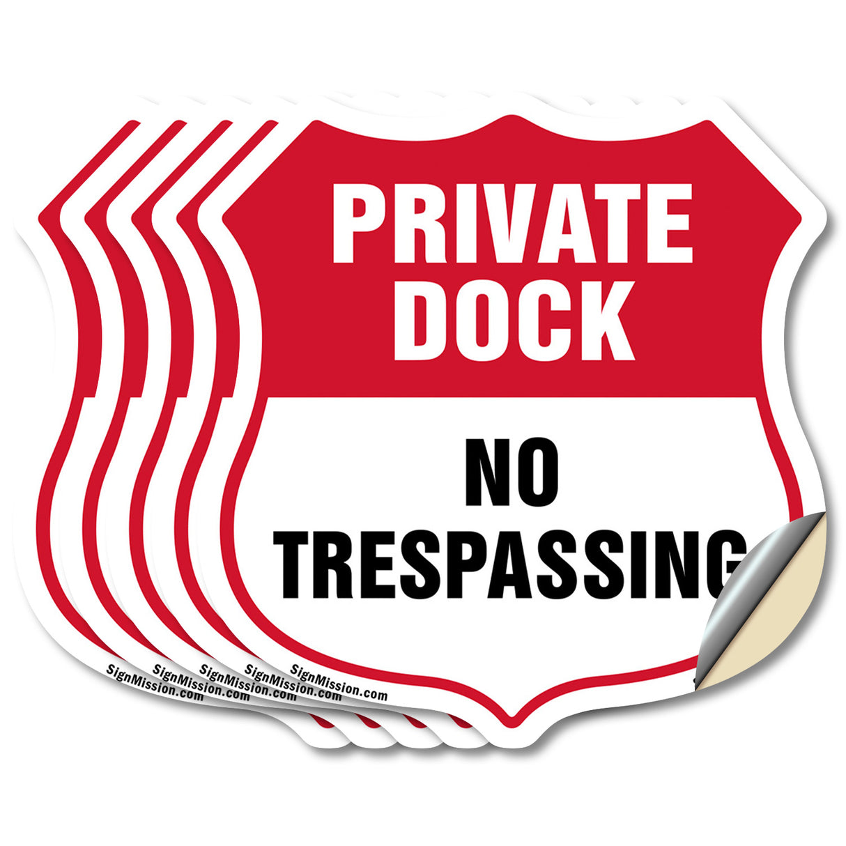 Private Dock Shield Sign No Trespassing