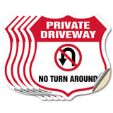 Private Driveway Shield Sign No Turn Around