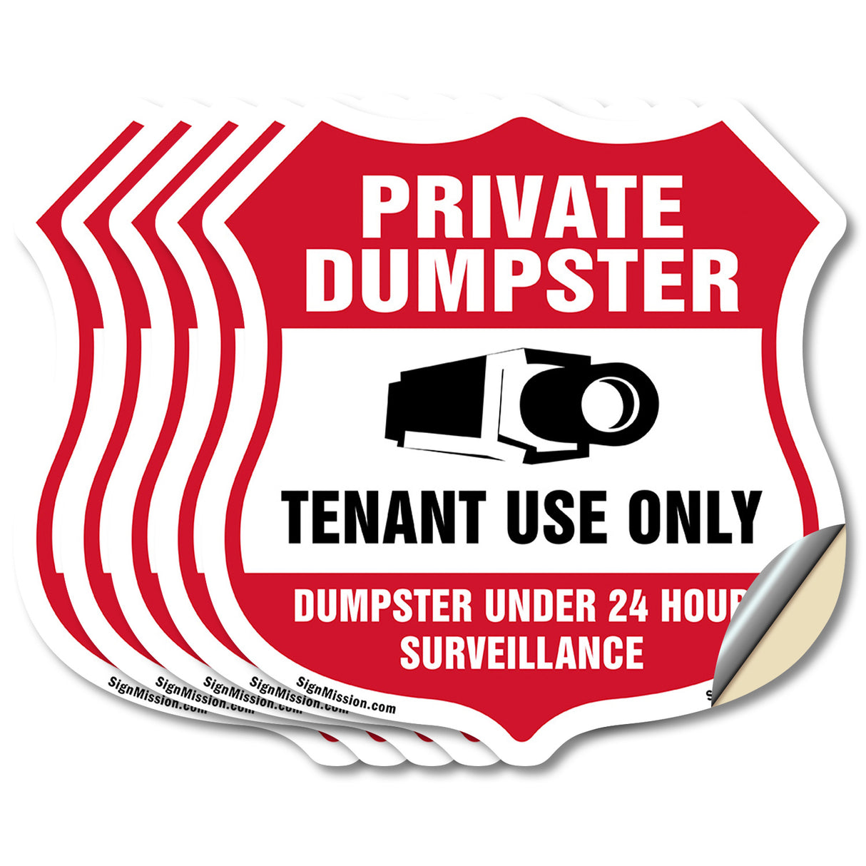 Private Dumpster Shield Sign Tenant Use Only Dumpster Under 24 Hour Surveillance