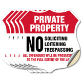 Private Property Shield Label Set No Soliciting Loitering Trespassing All Offenders Will Be Prosecuted To The Full Extent Of Law