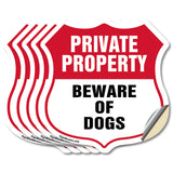 Private Property Shield Sign Beware Of Dogs