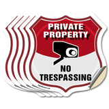 Private Property Shield Sign No Trespassing