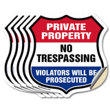 Private Property Shield Sign No Trespassing Violators Will Be Prosecuted