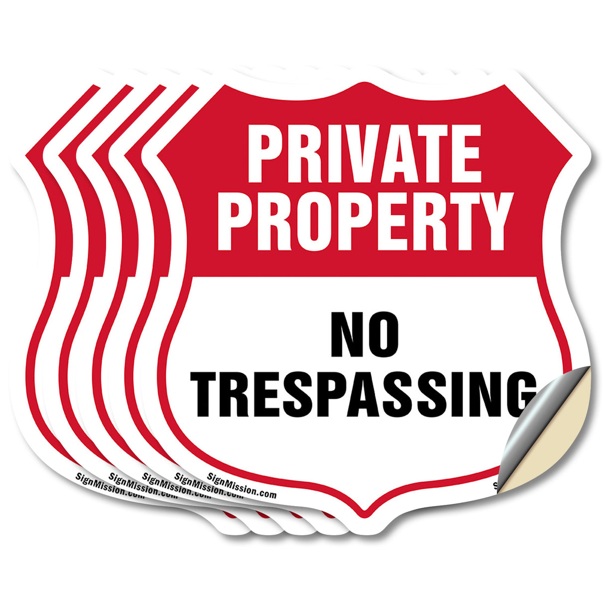 Private Property Shield Sign No Trespassing