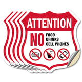 Property Shield Sign No Food No Drinks No Cell Phone