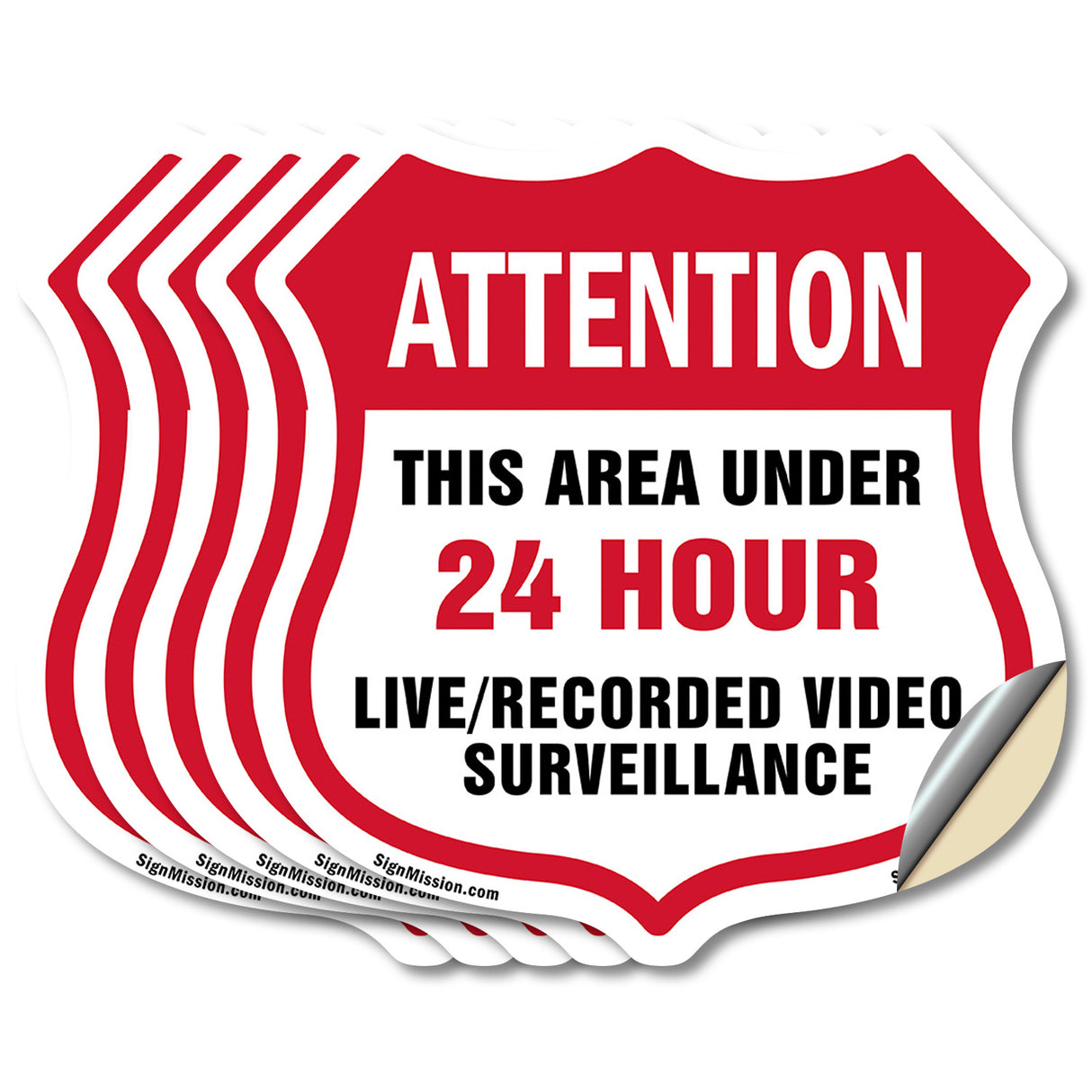 Attention This Area Under 24 Hour Live Recorded Video Surveillance