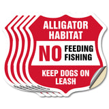 Alligator Warning Shield Sign Alligator Habitat No Feeding Fishing. Keep Dogs On Leash