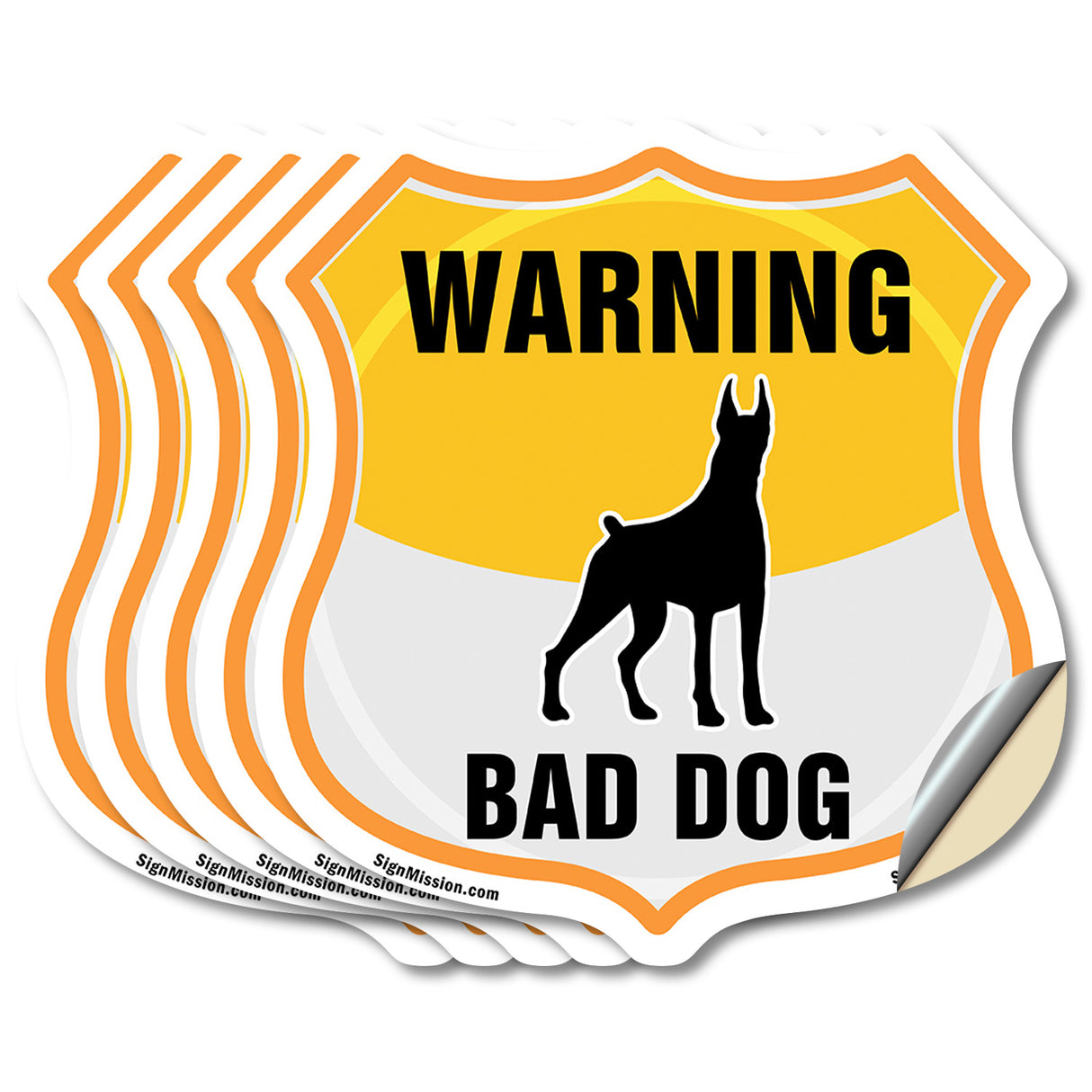 Beware Of Dog Shield Sign Warning Bad Dog