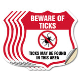 Beware Of Ticks Shield Sign Ticks May Be Found In This Area