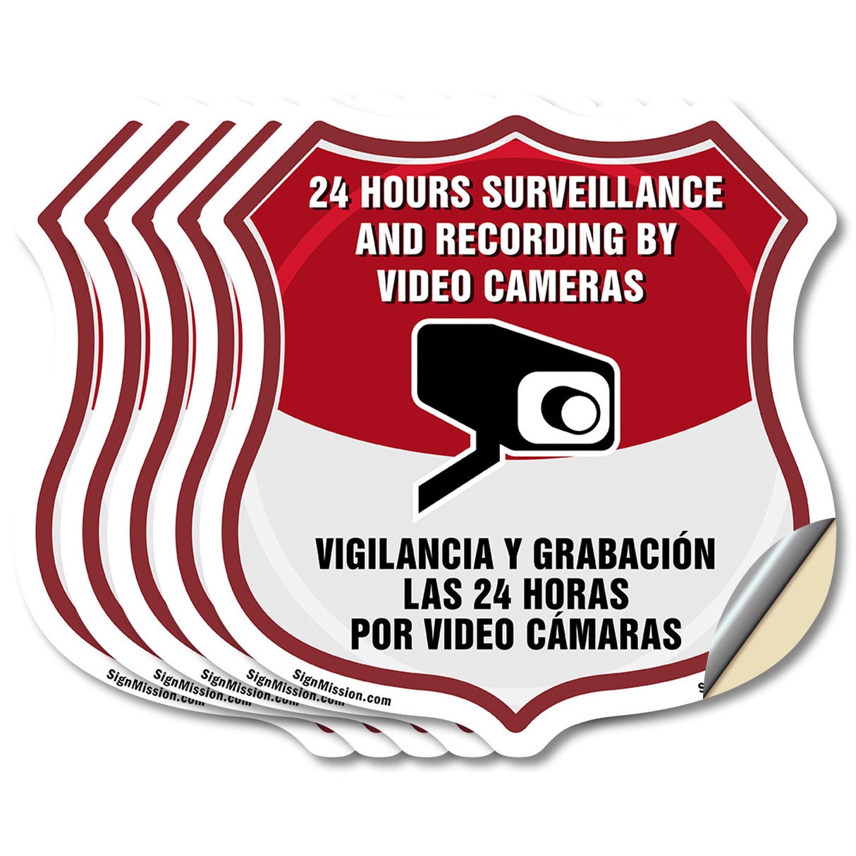 Bilingual 24 Hour Surveillance 24 Hour Surveillance And Recording By Video Cameras Vigilancia Y Grabacion (English / Spanish)