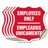 Bilingual Employees Only Shield Sign Empleados Unicamente (English / Spanish)