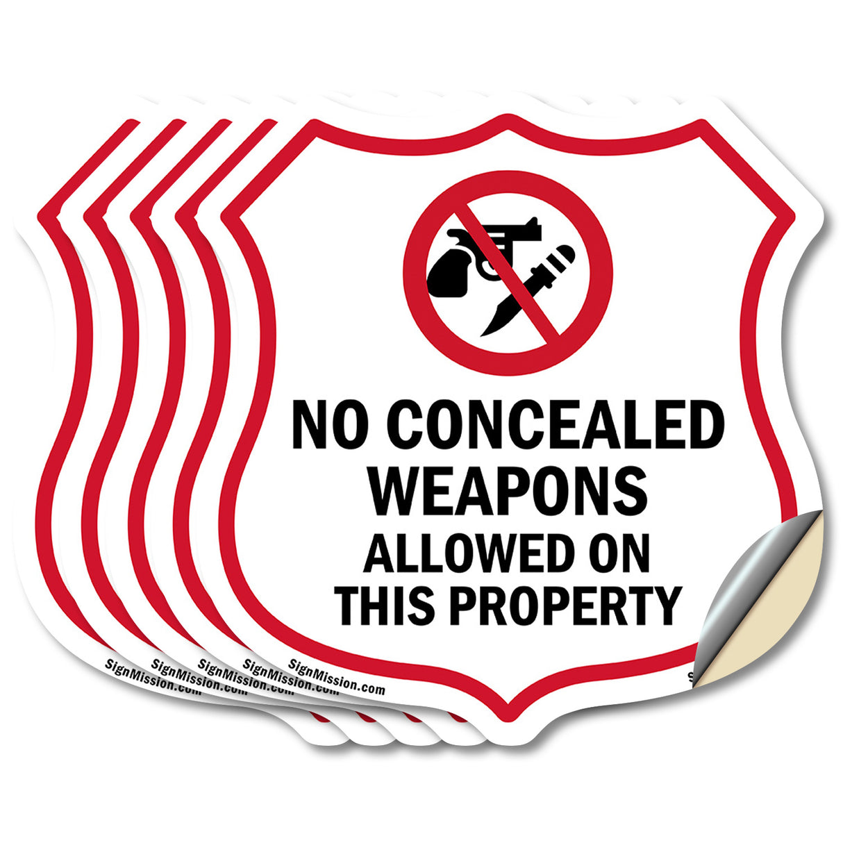 Concealed Carry Shield Sign No Concealed Weapons Allowed On This Property