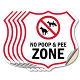 Dog Poop Shield Sign No Poop & Pee Zone