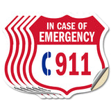 Emergency 911 Phone Shield Sign In Case Of Emergency Call 911