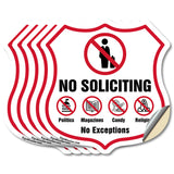 No Soliciting Shield Sign No Politics Magazines Candy Religion No Exceptions