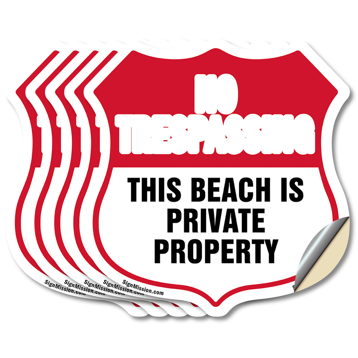 No Trespassing Shield Sign This Beach Is Private Property