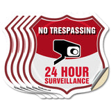 No Trespassing Shield Sign 24 Hour Surveillance