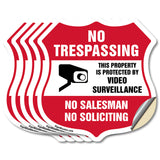 No Trespassing Sign This Property Is Protected By Video Surveillance No Salesman No Soliciting
